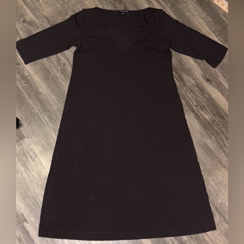 EILEEN FISHER womans pale black dress / 3/4 length sleeve - XS